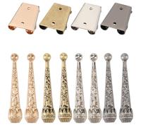 GORGECRAFT 4 Colori Bolo Tie Findings Bolo Tie Tips Kit di Tappi Terminali di Ricambio Bolo Tie Buckle con 8pz estremità del Cavo in Lega Intagliata retrò e 4pz Fermagli Scorrevoli in Ferro Bolo Tie