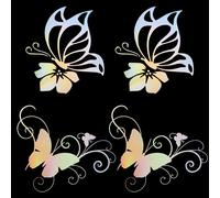 GORGECRAFT 4 Foglio Farfalla Set di Decalcomanie per Auto Farfalle Baciare Ibisco Decalcomanie Riflettenti Vinile Adesivo Impermeabile Adesivi per Auto Da Donna Camion SUV Wall Art Laptop