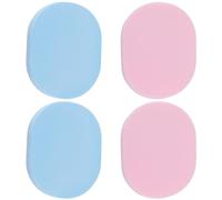 GORGECRAFT 4 pz 2 colori Spugna Detergente Viso Ovale Riutilizzabile Spugna Detergente Viso Rosa Blu Spugne Struccanti per Viso Pulizia Quotidiana Delicata Esfoliante Rimozione Trucco Strumento di Bel