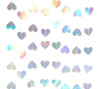 GORGECRAFT 4 pz 4m Sospese Iridescenti Ghirlanda di Cuori di Carta Decorazione per Feste in Discoteca Striscione con Stelle Filanti al Neon per Matrimonio Compleanno Addio al Nubilato San Valentino