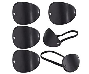 GORGECRAFT 4 Pz Bende per OCO Accessori Costume Pirata Similpelle Maschere OCO Singolo 3D Benda Medica Regolabile Stile Pirata Benda per Un OCO per Adulti, Nero