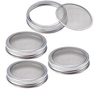 GORGECRAFT 4 Set di Coperchi per Barattoli di Germogliamento 304 Coperchi In Rete di Acciaio Inossidabile Coltivazione di Semi di Germogli di Erba Medica Kit Coperchi Coperchi per Insalata