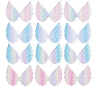 GORGECRAFT 4 Stili 40 Pezzi Toppe con Ali Iridescenti In Tessuto In Rilievo Piccole Ali D'Angelo Da Cucire su Applique Colore Arcobaleno per Vestiti Jeans Borse Cappello Artigianato Fai-Da-Te Accessor