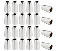 GORGECRAFT 40PCS Fermacampana in Metallo Campane Coniche Serrature per Cordino estremità di Fissaggio Cerniera estremità A Leva Clip Conica Lucchetto per Cordino Zaino Borsa, Silver 4x7x13 mm