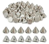 GORGECRAFT 440pz Perline A Cono Spuntone Borchie A Spuntone in Plastica ABS Perline A Spuntone A Cono Piccole con Retro Piatto Punk Fai da Te Decorazione Rivetti Perline A Cono Stoffa Borsa in Pelle
