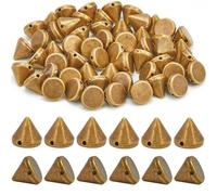 GORGECRAFT 440pz Perline A Punta Piccole Borchie A Cono Rivetti in Plastica ABS Perline A Cono Bronzo Antico Retro Piatto Punk Decorazione Fai da Te per Stoffa Borsa in Pelle Cintura Girocollo Scarpe