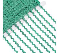 GORGECRAFT 45 Yards 5mm Metallic RIC Rac Trim Verde Nastro Ondulato Pieghevole Glitter Rick Rack Wave Frangia Trim Zig Zag Pizzo Orlo Treccia Passamaneria Festa di San Patrizio Nastri per Cucito