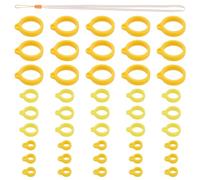 GORGECRAFT 46PZ 3 Misure Set Cordino per Collana Giallo Include 45 PZ 8/13/20.5mm Diametro Interno Anelli in Gomma Antiscivolo Loop 1 PZ Cordino Ciondolo A Prova di Perdita Porta Cordino per Penne