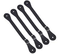 GORGECRAFT 4Pcs Cinturini per Speroni In Pelle Cinturino Regolabile per Stivali Western Uomo Donna Cinturini per Speroni Orizzonti In Pelle Monostrato con usura In Lega di Zinco, Nero