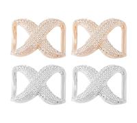 GORGECRAFT 4pz 2 Colori Oro Strass Clip per Sciarpa Sciarpe di Cristallo Argento Fibbia Semplice Anello Avvolgente Morsetto Chiusura in Seta Porta Sciarpa per Donna Abbigliamento Scialle
