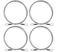 GORGECRAFT 4pz*2m*1.5mm Cavo di Sicurezza di Sicurezza per Bagagli Lucchetto Cavo di Sicurezza in Acciaio Inox Intrecciato Fune Metallico Catene di Sicurezza A Doppio Anello per Cancello Esterno