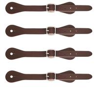 GORGECRAFT 4pz Cinturini Speroni in Vera Pelle Cocco Marrone con Lacci Scarpe con Tacco Alto Cinturini Scarpe alla Caviglia con Fibbia Staccabile Cintura Regolabile Stivali da Cowboy Western A Strato