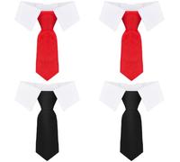 GORGECRAFT 4pz Collare per Animali Domestici Cravatta Gatto Cane Papillon Nero Rosso Regolabile Piccolo Cucciolo Formale Cravatta Papillon Cravatta Collari Matrimonio Pasqua San Valentino Toelettatura