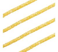 GORGECRAFT 5.5 iarda 6MM Paillettes Strass Tubo Corda Corda Bling Resina Trim PVC Tubolare Gomma Sintetica Corde con Paillette per Artigianato Abito da Sposa Costume Fatto A Mano, Oro