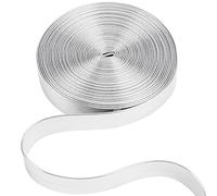 GORGECRAFT 5.5 Yds Cinghie in Pelle Metallizzata 15 mm di Larghezza Cordoncino in Pelle Argento Piatto Lucido Lucido Pu Leather Lace Stripper Perline String Ribbon Crafts Doppio Lato Forniture Finte