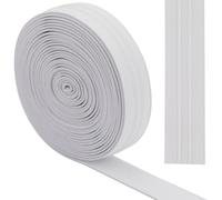 GORGECRAFT 5 Iarda*20mm Nastro Elastico Antiscivolo Bianco Linea Retta Fascia Elastica in Silicone Nastro Elastico Gomme Elastiche Cinghie Elastiche Cintura per Abbigliamento Fai da Te Cucito