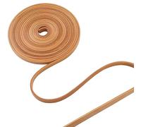 GORGECRAFT 5 m Cordoncino Piatto in Vera Pelle 8 mm di Larghezza Cordoncino in Pelle di Vacchetta Avvolgente per Cintura 3 mm di Spessore Rotolo di Cordino in Pelle su Un Lato per Artigianato