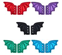 GORGECRAFT 5 Paia 5 Colori Ciondoli Ali Accessorio per Scarpe Ali D'Angelo In Stoffa Stivali In Pizzo Accessorio per Scarpe per Halloween PU Punk Pattini Scarpe Da Ginnastica Tela Sport Roller Scarpe