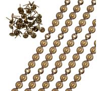 GORGECRAFT 5 pz. 1 Metri di Chiodini per Tappezzeria Strisce da 11mm Chiodini Decorativi A Testa Tonda in Metallo con 90 Chiodini per Tappezzeria Adatti per Divani Poltrone Mobili Bronzo Antico.