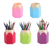 GORGECRAFT 5 pz 5 colori Portapenne A Forma di Matita In Plastica Colorata Portapenne Da Tavolo Vaso Portapenne Contenitore per Pennelli Da Trucco Portapenne per Scuola Ufficio Arredamento per La Casa