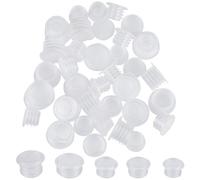 GORGECRAFT 50 pz 5 Misure Tappo in Plastica Trasparente con Linguetta Tappi per Sale e Pepe Tappo di Ricambio per Bottiglia da 10.5 mm A 18 mm di Diametro Interno Riutilizzabili Coperchi per Vasi