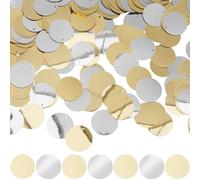 GORGECRAFT 500pz Paillettes Rotonde Piatte da 25mm Paillettes Sciolte in Oro Argento con Foro Lustrini Artigianato da Cucito per La Creazione Gioielli Abiti da Sposa Ricami Applique Abbellimenti.