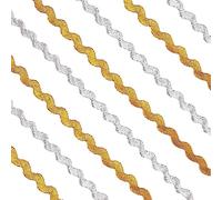 GORGECRAFT 50m 2 colori RIC Rac Nastro Piegato Ondulato Rick Rack Fettuccia Bordo Frange Trim Curvo Abito In Pizzo Accessori per Cucire Stoffa Confezione Regalo Fai Da Te Decorazione per Feste A Casa
