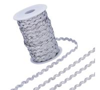 GORGECRAFT 50m RIC Rac Frangia Piegabile Trim 8mm Nastri A Onda Larga Nastro in Tessuto Intrecciato Grigio Scuro per Fai da Te Cucito Artigianato Abiti da Sposa Abbigliamento Abbellimento Feste