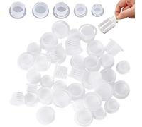 GORGECRAFT 50PCS 5 Tappi per Saliera e Pepiera In Plastica Tappo di Ricambio per Saliera Tappo Trasparente A Estremità Tonda Foro Tubo con Linguetta Vasi Bottiglie Tubi