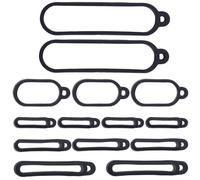 GORGECRAFT 50pz Anelli In Gomma Siliconica Anti-Smarrimento Supporto per Fascia 19/24/25/27/55mm Ciondolo In Silicone Nero Custodie Multiuso Regolabili Cordino per Collana Kit di Trasporto di Ricambio