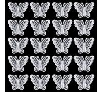 GORGECRAFT 50pz Farfalla Pizzo Trim Bianco Organza Farfalle Tessuto di Pizzo Ricamo Cucito Pizzo Decorazioni Artigianali Fai da Te Applique Toppe Abbellimenti per Matrimonio Sposa Accessori Capelli