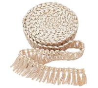 GORGECRAFT 5m*32mm Frangia di Tela Nappa Nastro Catenella di Iuta Pizzo Frange Bordi Passamaneria per Cucire Paralume Tenda Natale Decorazione della Casa Accessorio di Indumento Artigianato Fai da Te