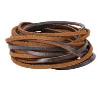 GORGECRAFT 5m*3mm*2mm Corda di Cuoio Genuina Corda Piatta In Pelle di Vacchetta Corde per Intrecciare Bracciali Collana Creazione di Gioielli Portachiavi Pizzo per Stivali Artigianato, Sella Marrone