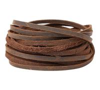 GORGECRAFT 5m*4mm*2mm Corde di Pelle di Vacchetta Cordone Piatto In Vera Pelle Corda Intrecciata Filo per Braccialetti Cavigliera Collana Creazione di Gioielli Portachiavi Pizzo Stivali, Sella Marrone