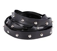 GORGECRAFT 5M Cordoncino In Pelle con Borchie Corda Larga 20mm In Pelle Scamosciata Cordoncino In Velluto con Perline Corda Piatta In Similpelle con Rivetto per Creazione di Gioielli Nappa Abito Borsa