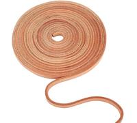 GORGECRAFT 5M Cordoncino In Pelle di Vacchetta 8mm Largo Cinturino Piatto In Pelle Marrone Chiaro 4mm Corda Intrecciata Spessa Fili di Perline Lucidi per Artigianato Arti Fai Da Te Collana Bracciale