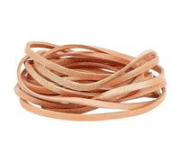 GORGECRAFT 5M Cordoncino in Vera Pelle Piatta 5mm Striscia di Pelle Bovina 3mm Spessore Cinturino in Pelle Corda Intrecciata Filo Corda per Braccialetti Collana Cinture Stivale Pizzo Creazione