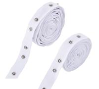 GORGECRAFT 5m di Nastro A Scatto In Metallo Nastro Da Cucito Bianco Set di Bottoni Automatici In Tessuto Morbido Elementi di Fissaggio per Cucire Strisce A Pressione Bottoni A Bottone Rotoli