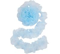 GORGECRAFT 5m Pizzo Arricciato Rifiniture In Organza Tulle Pieghettato Bordo In Pizzo Rivestimento In Tessuto Larghezza 4.72 pollici Azzurro Cielo Retro Passamaneria In Chiffon Nastro Perline Perline