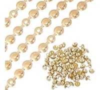 GORGECRAFT 5m Strisce di Puntine per Tappezzeria 10.5mm Metallo Ferro Testa Rotonda Finiture Lucide Decorative per Chiodini con 90 pezzi Chiodini per Tappezzeria Puntine Allentanti per Divani Sedie