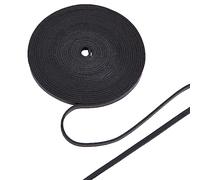 GORGECRAFT 5M Striscia di Vera Pelle 10mm Cordoncino di Cuoio Piatto Nero 2mm di Spessore Cinturino in Pelle di Vacchetta Stringa di Filo Intrecciato Corda per Bracciali Collana Cinture Avvio Pizzo