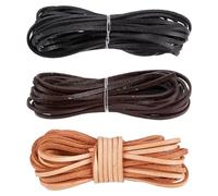 GORGECRAFT 5MX3mm Cordoncino di Cuoio Piatto Striscia di Vera Pelle 2mm di Spessore Pelle di Vacchetta Stringa di Pelle Intrecciata Corda per Bracciali Collane Perline Creazione di Gioielli Cinture