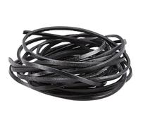 GORGECRAFT 5MX3mm Cordoncino Piatto in Pelle Striscia di Vera Pelle 2mm di Spessore Nero Pelle di Vacchetta Stringa Tracolla Filo Intrecciato Corda per Braccialetti Collane Perline Creazione