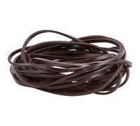 GORGECRAFT 5MX3mm Cordoncino Piatto In Vera Pelle Striscia di Pelle 2mm di Spessore Pelle di Vacchetta Stringa Corda per Intrecciare Filo per Bracciali Collane Creazione, Marrone Noce di Cocco