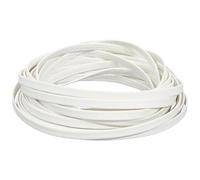 GORGECRAFT 5mx5mmx1mm Bianco Foldover Leather String Cordoncino Piatto In Pelle con Grana di Litchi Strisce In Pelle di Agnello A Doppia Faccia Cinturino In Pelle Rifiniture In Pelle per Creazione