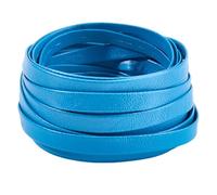 GORGECRAFT 5mx8mmx1mm Striscia di Cuoio A Doppia Piega Cordino di Cuoio Piatto Strisce di Cuoio Pieghevoli Cinturini in Similpelle con Texture in Pelle di Agnello Bordo in PU Blu Acciaio Filo