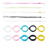 GORGECRAFT 5PCS Set di Cordini Opposti Include 5 cordini per Collane di Sicurezza con Cinturino da Collo con 20 Anelli di Gomma in Gomma Persi Opposti Supporto Anello Protettivo