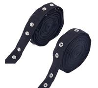 GORGECRAFT 5Yards di Nastro Da Cucito A Scatto Nastri A Scatto In Metallo Nero Set di Finiture per Bottoni Panno Morbido Elementi di Fissaggio per Cucire Strisce A Pressione Bottoni A Bottone Rotolo
