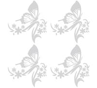 GORGECRAFT 6 foglio Set di Decalcomanie per Auto Farfalla Adesivi per Specchietto Retrovisore Auto Decalcomanie Riflettenti Adesivi In Vinile Impermeabili Adesivi per Auto Da Donna Camion Bianco