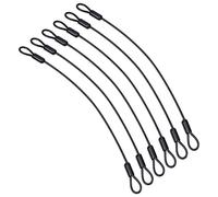 GORGECRAFT 6-Pack Acciaio Inossidabile Cordino Cordino Cavo Cinghia di Sicurezza Cavo di Sicurezza In Ferro Filo con Doppie Estremità Ad Anello Cavo di Sicurezza In Plastica Rivestita Lucchetto